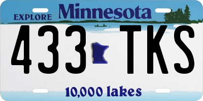 MN license plate 433TKS