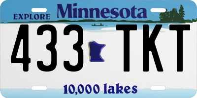 MN license plate 433TKT
