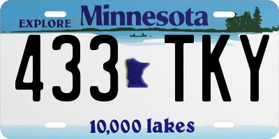 MN license plate 433TKY