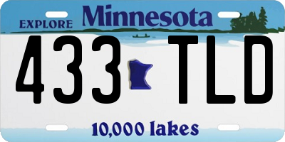 MN license plate 433TLD