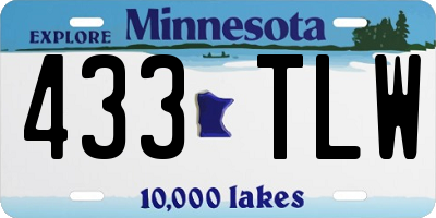 MN license plate 433TLW