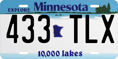 MN license plate 433TLX