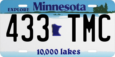 MN license plate 433TMC