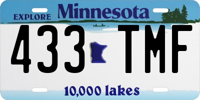 MN license plate 433TMF