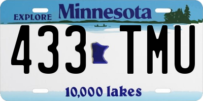 MN license plate 433TMU
