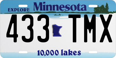 MN license plate 433TMX