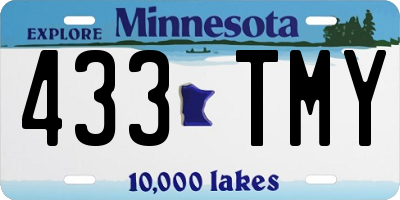 MN license plate 433TMY