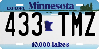 MN license plate 433TMZ