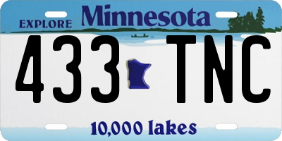 MN license plate 433TNC