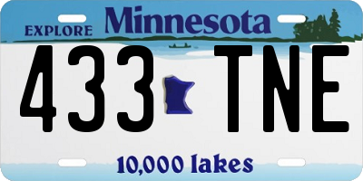 MN license plate 433TNE