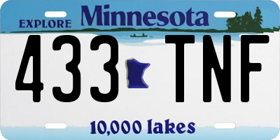 MN license plate 433TNF