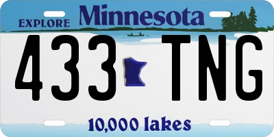 MN license plate 433TNG