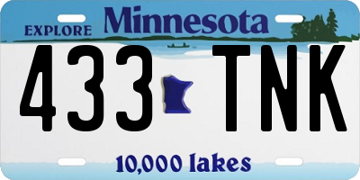 MN license plate 433TNK