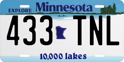 MN license plate 433TNL