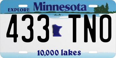 MN license plate 433TNO