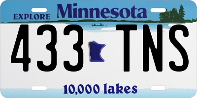 MN license plate 433TNS