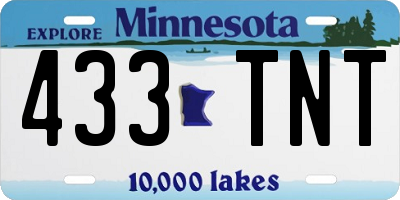 MN license plate 433TNT