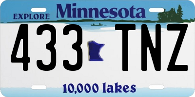 MN license plate 433TNZ