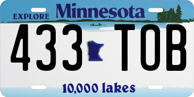 MN license plate 433TOB