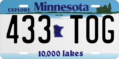 MN license plate 433TOG