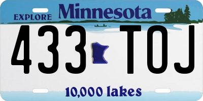 MN license plate 433TOJ
