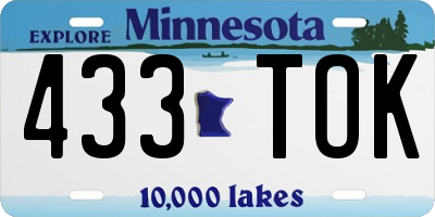 MN license plate 433TOK