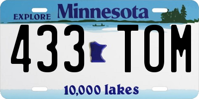 MN license plate 433TOM