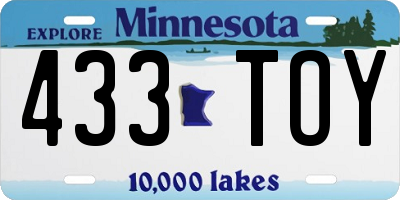 MN license plate 433TOY