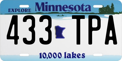 MN license plate 433TPA