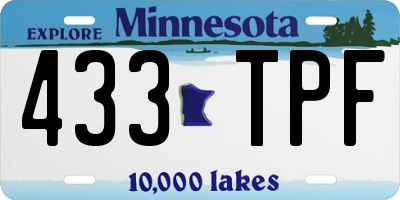 MN license plate 433TPF