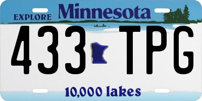 MN license plate 433TPG