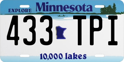 MN license plate 433TPI