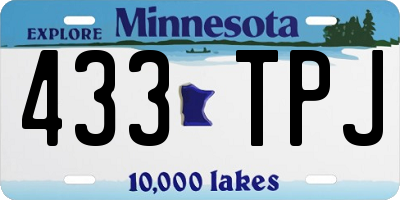 MN license plate 433TPJ