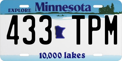MN license plate 433TPM