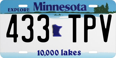MN license plate 433TPV
