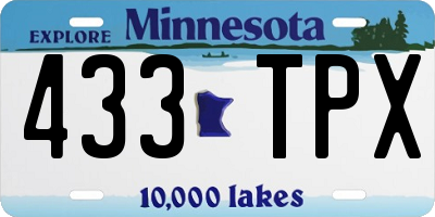 MN license plate 433TPX
