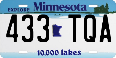 MN license plate 433TQA