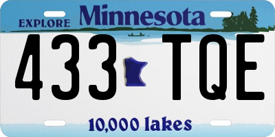 MN license plate 433TQE
