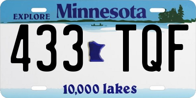 MN license plate 433TQF