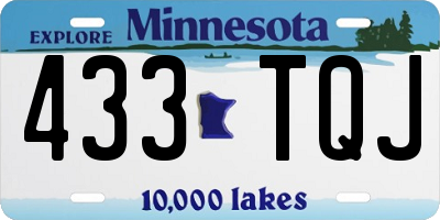 MN license plate 433TQJ