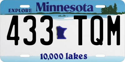 MN license plate 433TQM