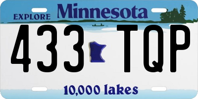 MN license plate 433TQP