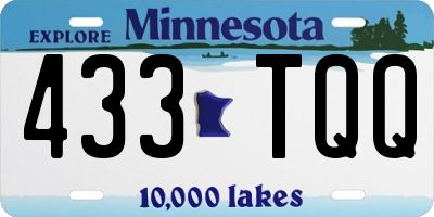 MN license plate 433TQQ