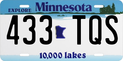 MN license plate 433TQS
