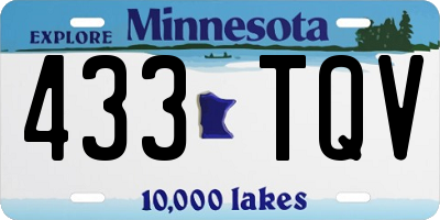 MN license plate 433TQV