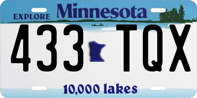 MN license plate 433TQX
