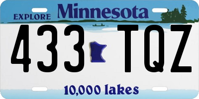MN license plate 433TQZ