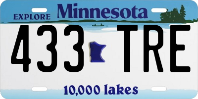 MN license plate 433TRE