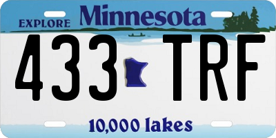 MN license plate 433TRF