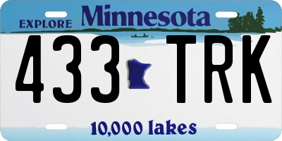 MN license plate 433TRK